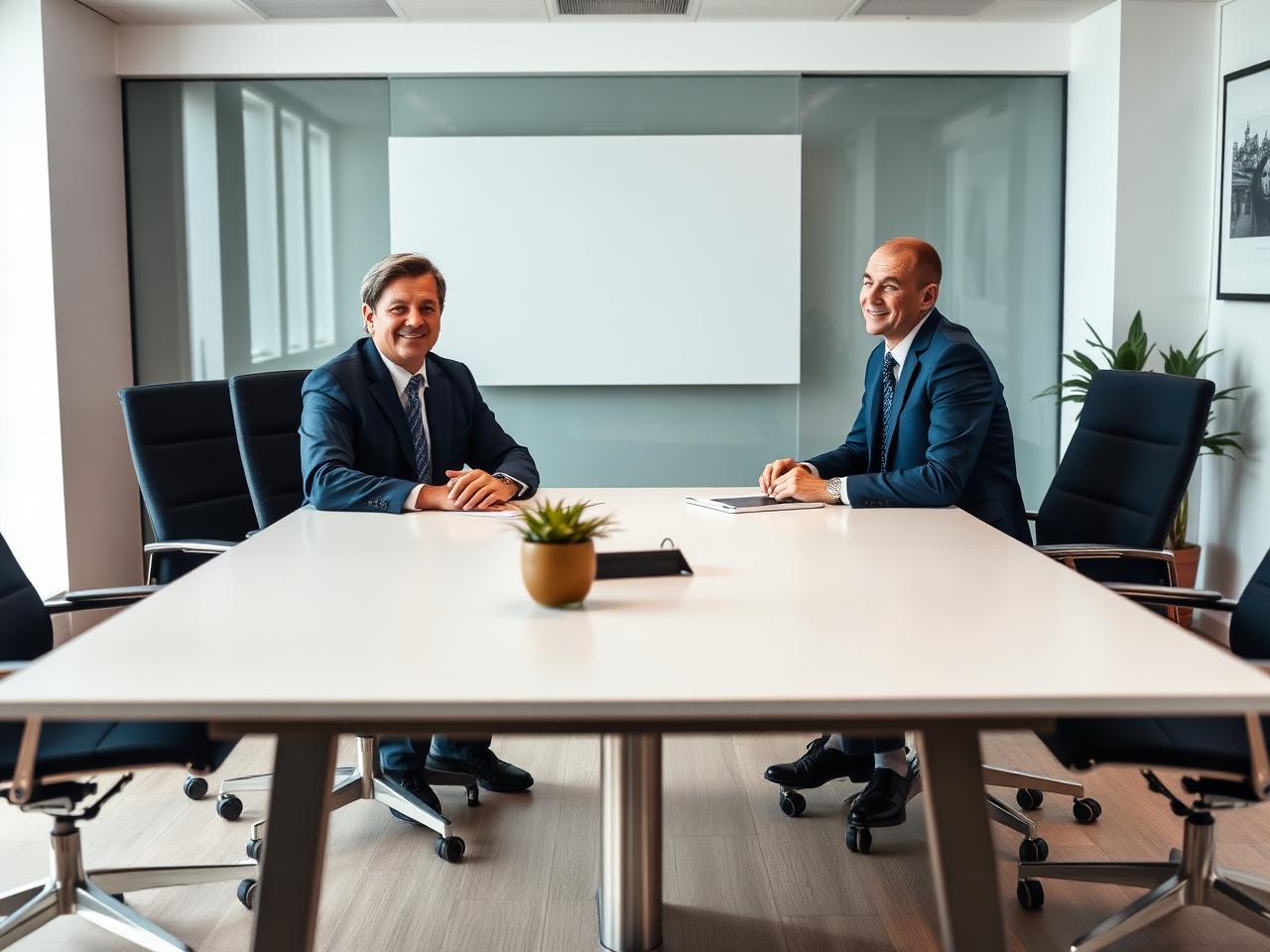 A permanent hiring interview in a bright modern meeting room