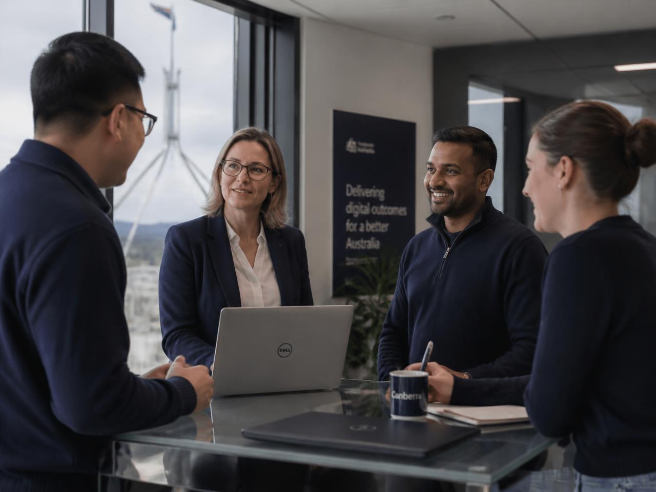 Diverse ICT consultants collaborating in a modern Australian office